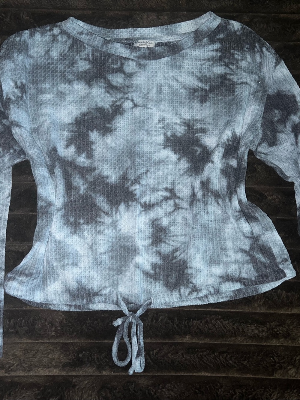 love, Fire Blue & Black Waffle Knit Sleep Top - Picture 2 of 5